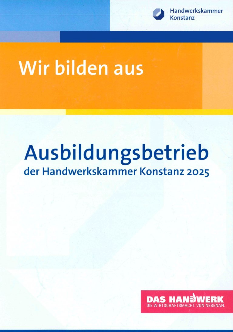 Wir bilden aus – Ausbildungsbetrieb der Handwerkskammer Konstanz 2025